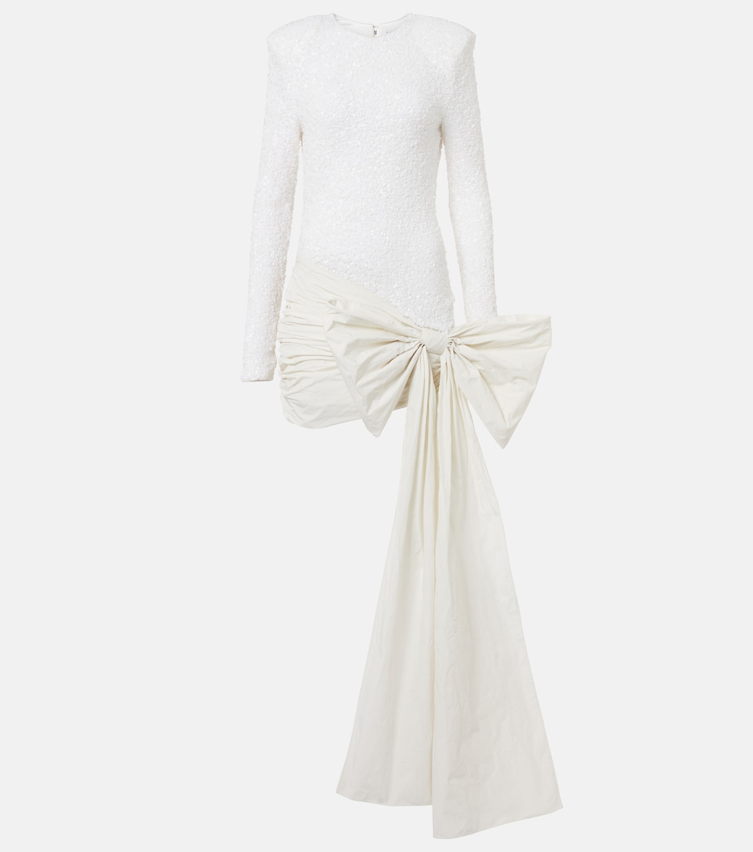 Bridal bow-detail sequined minidress | Rotate