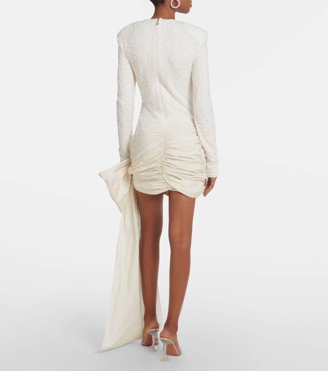 Bridal bow-detail sequined minidress | Rotate