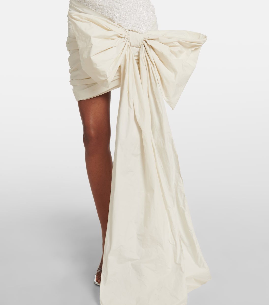 Bridal bow-detail sequined minidress | Rotate