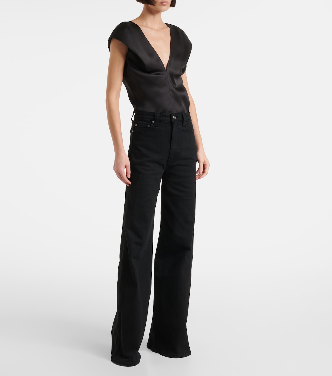 Jeans a gamba larga e vita alta Dane | Khaite