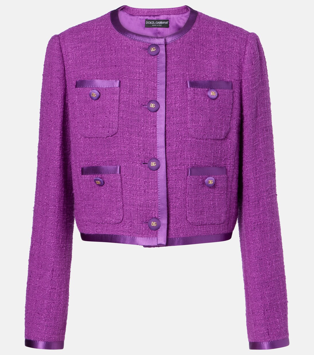 Giacca in tweed di misto cotone e seta | Dolce&Gabbana