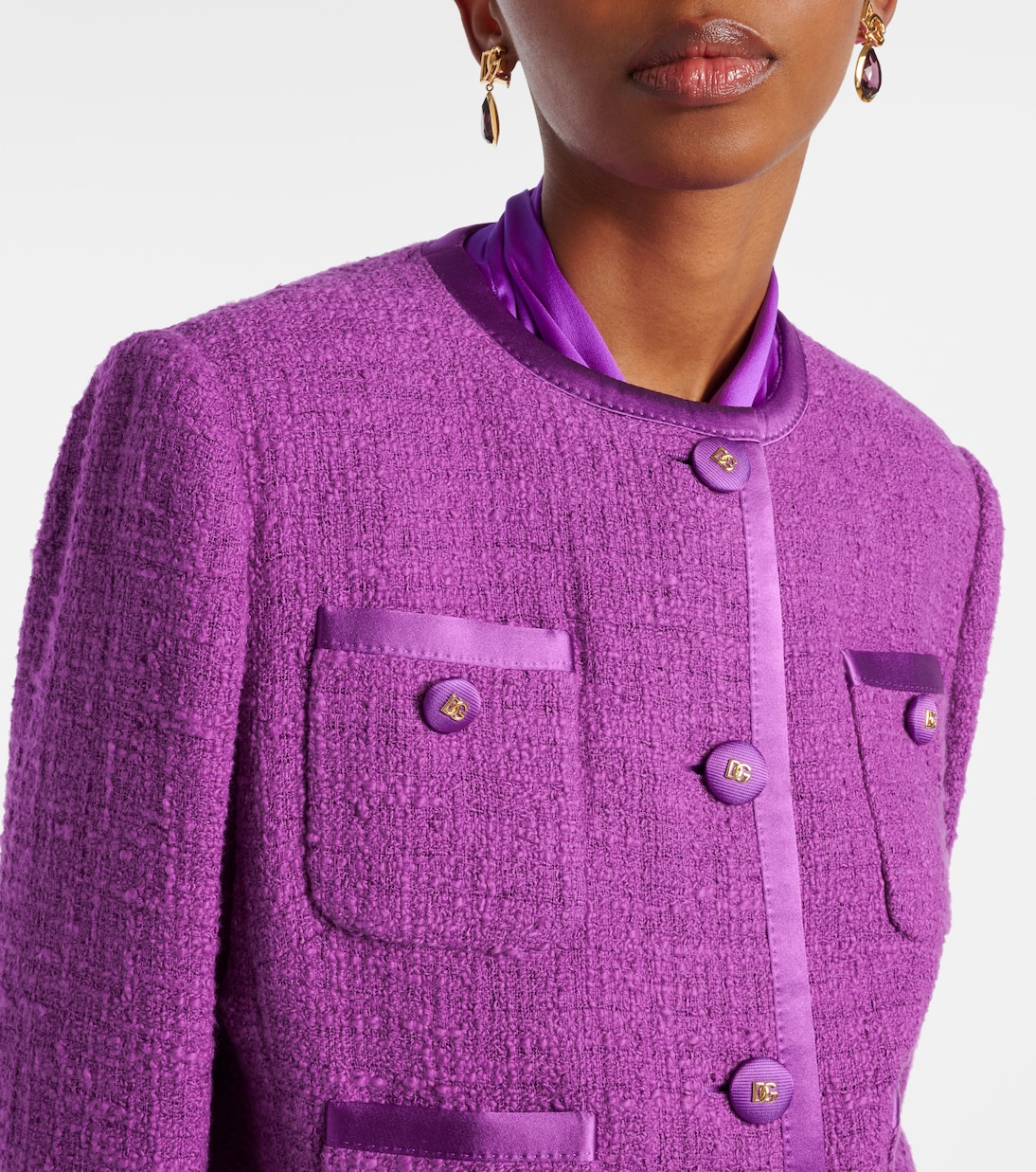 Giacca in tweed di misto cotone e seta | Dolce&Gabbana