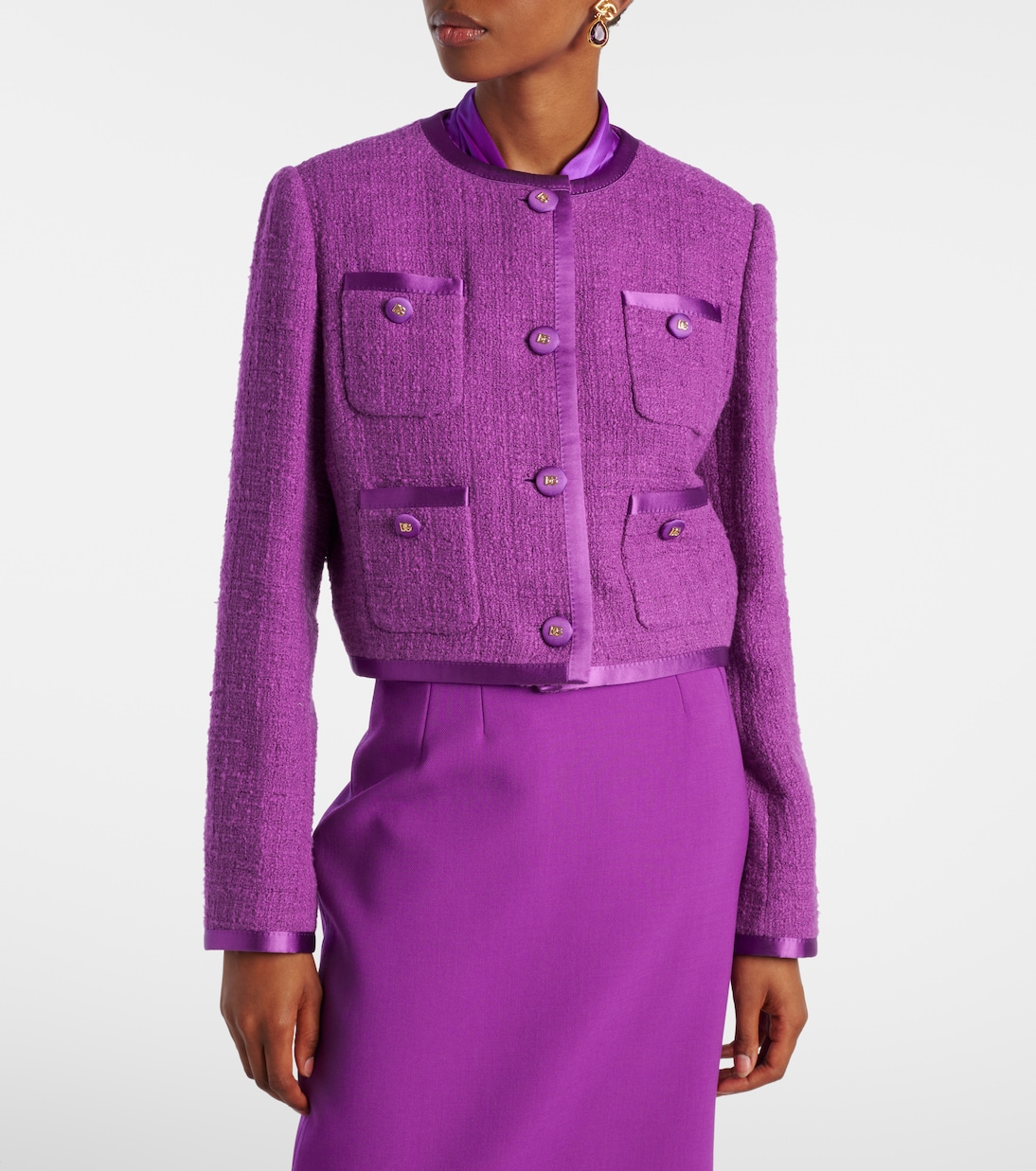 Giacca in tweed di misto cotone e seta | Dolce&Gabbana