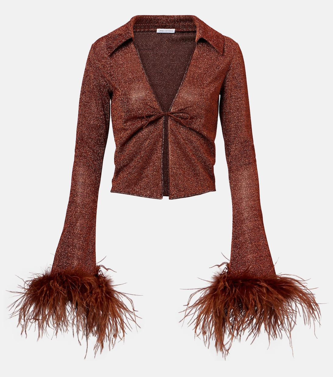 Blusa Lumière Plumage rifinita con piume | Oséree