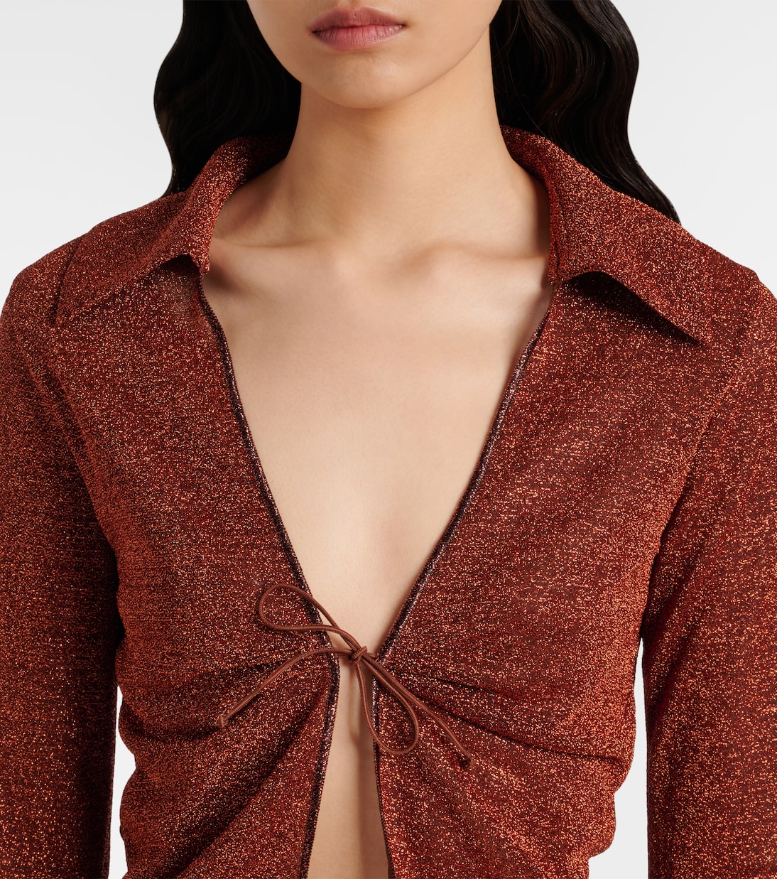 Blusa Lumière Plumage rifinita con piume | Oséree