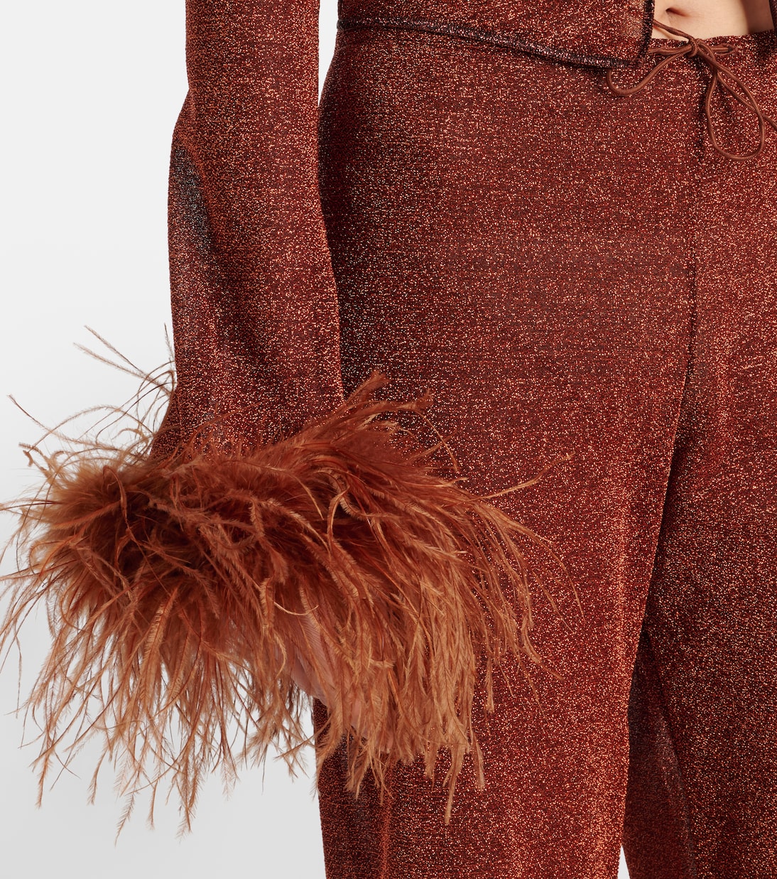 Blusa Lumière Plumage rifinita con piume | Oséree