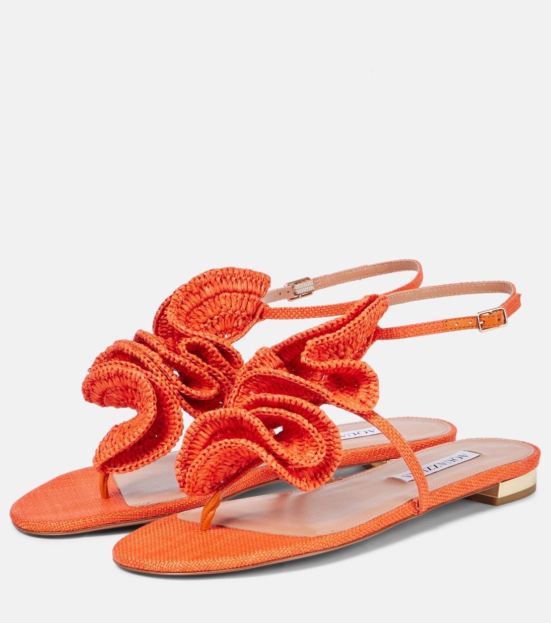 Noches Tropicales raffia thong sandals | Aquazzura
