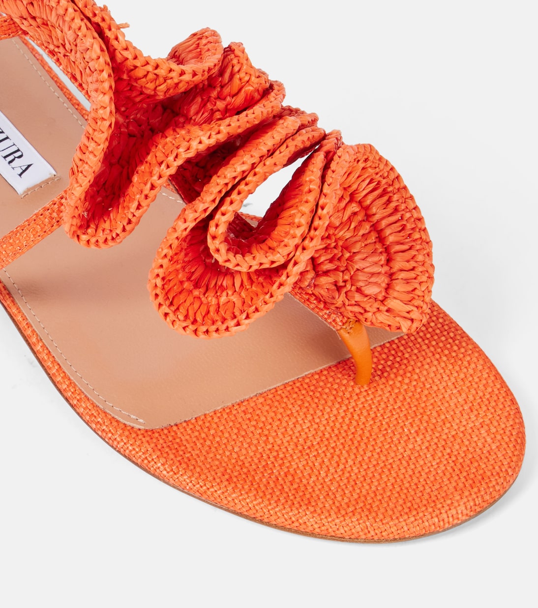 Noches Tropicales raffia thong sandals | Aquazzura