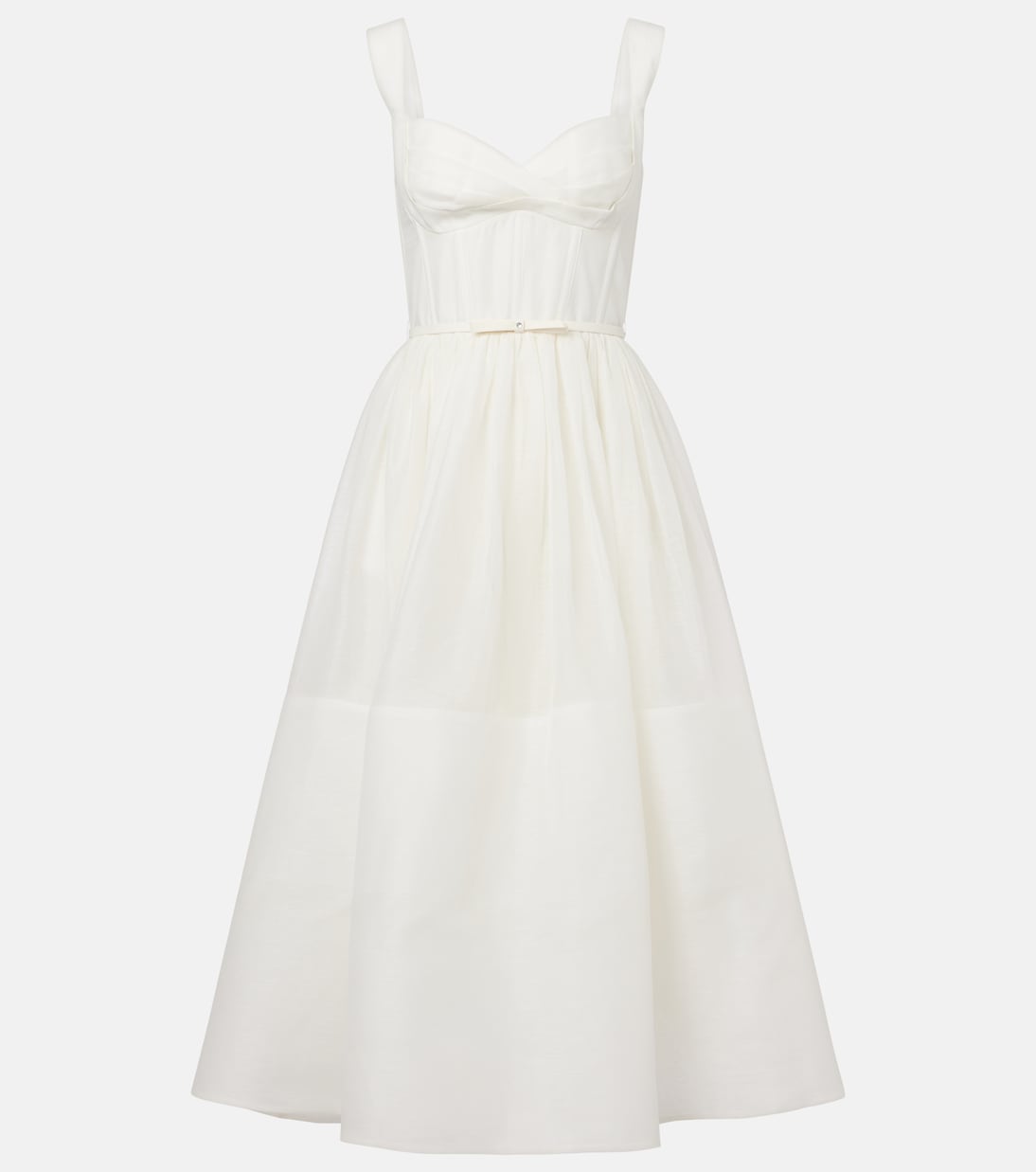 Vestido midi Dawning de lino y seda | Zimmermann