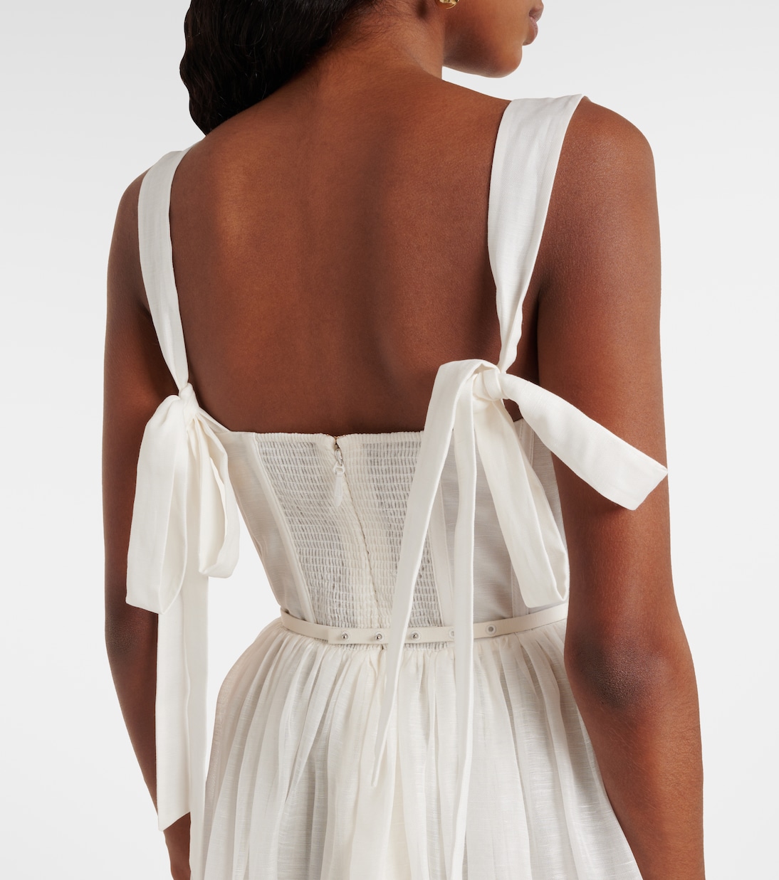 Vestido midi Dawning de lino y seda | Zimmermann