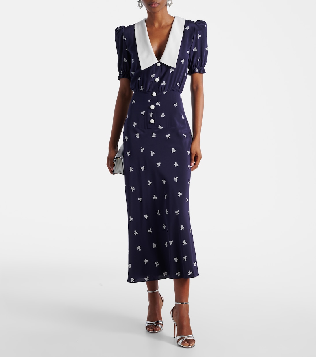 Robe midi imprimée en soie | Alessandra Rich