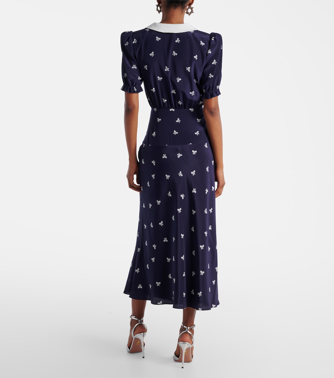 Robe midi imprimée en soie | Alessandra Rich