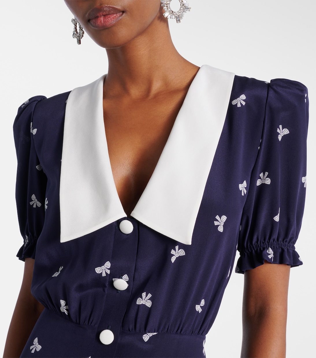 Robe midi imprimée en soie | Alessandra Rich
