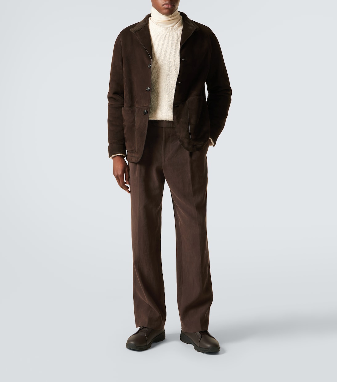 Il Conte shearling-trimmed suede jacket  | Zegna