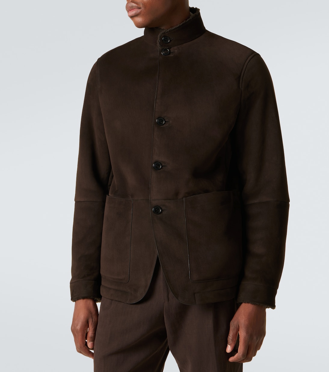 Il Conte shearling-trimmed suede jacket  | Zegna