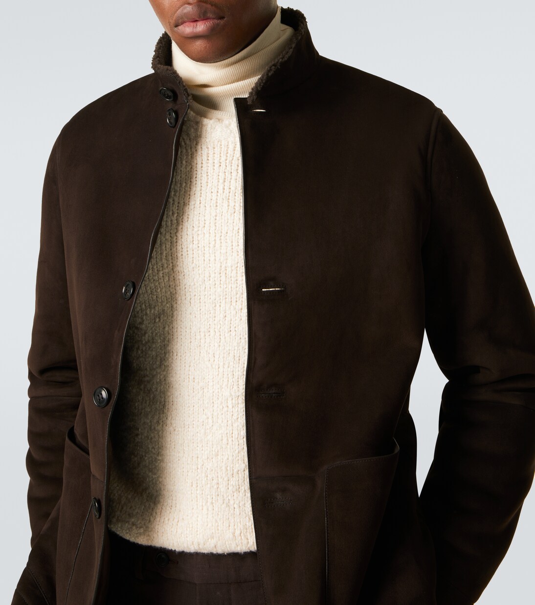 Il Conte shearling-trimmed suede jacket  | Zegna