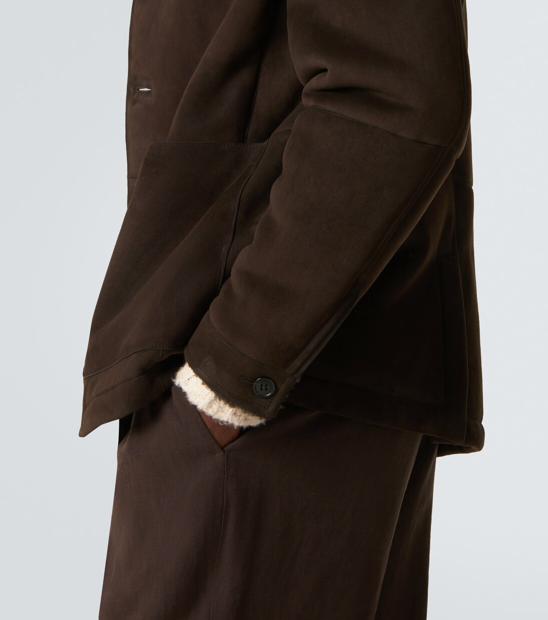 Il Conte shearling-trimmed suede jacket  | Zegna