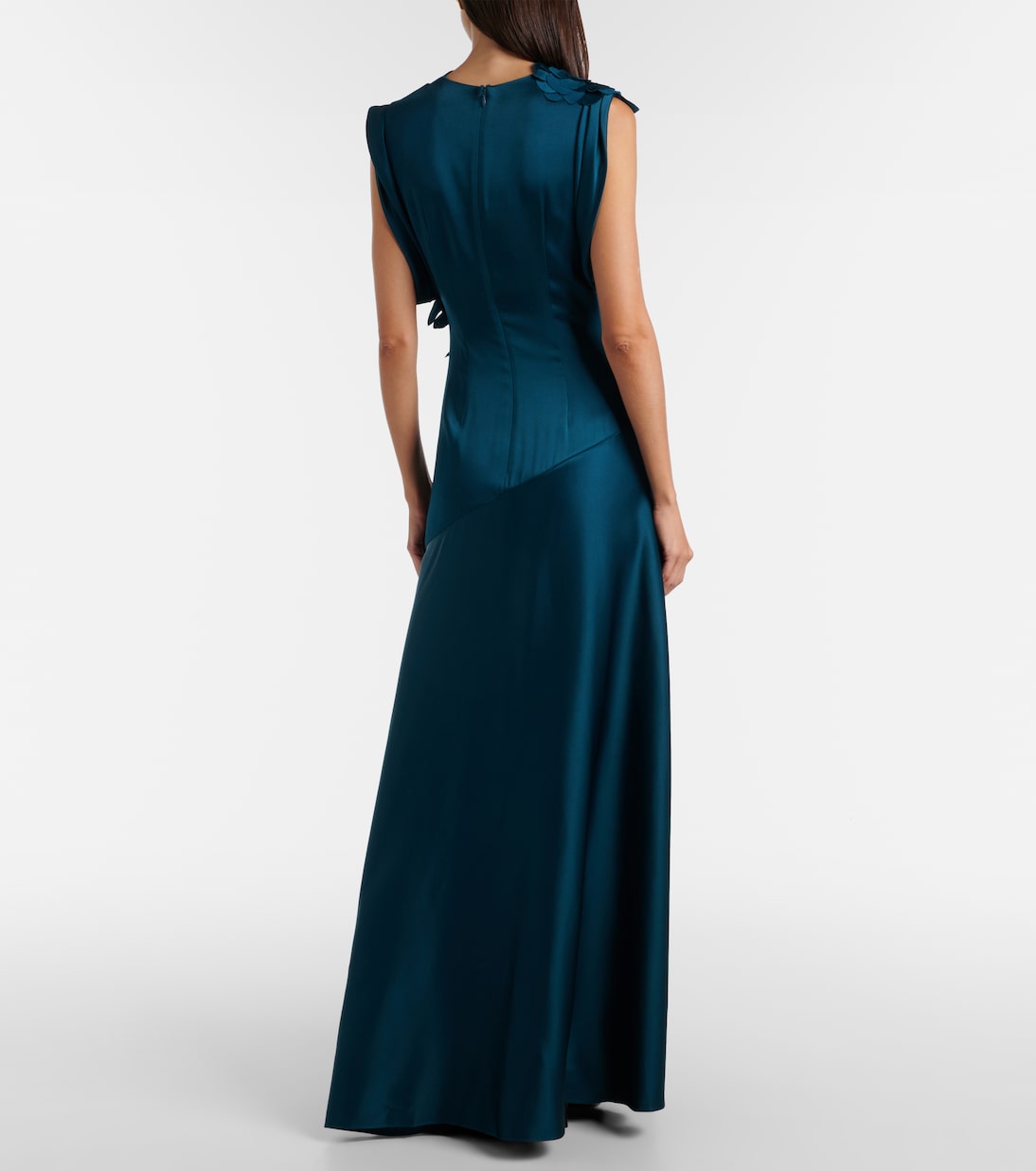 Floral-appliqué satin gown | Erdem