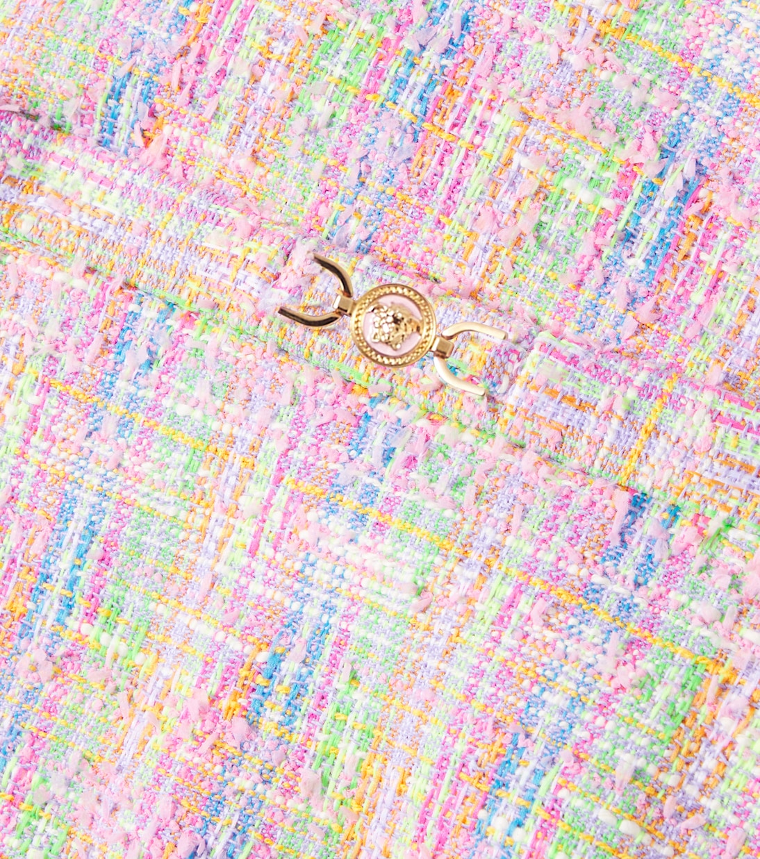 Mini-jupe en tweed de coton mélangé | Versace Kids