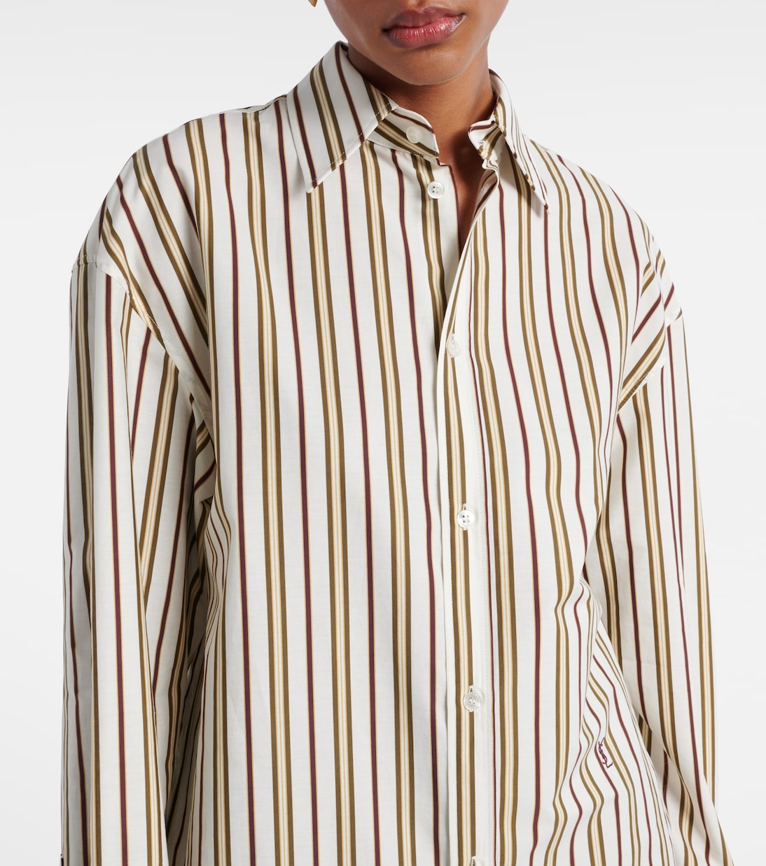 Camicia Cassandre in popeline di cotone a righe | Saint Laurent