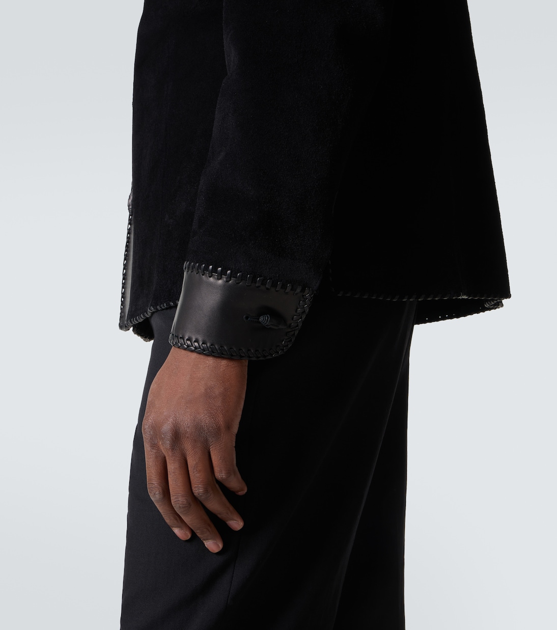 Leather-trimmed suede overshirt  | Ralph Lauren Purple Label