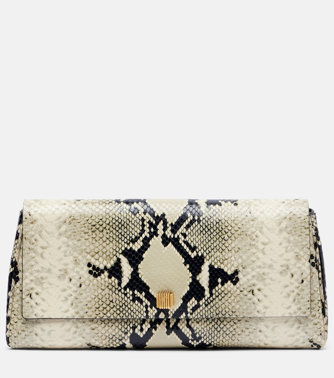 Audrey snake-effect leather clutch | Khaite