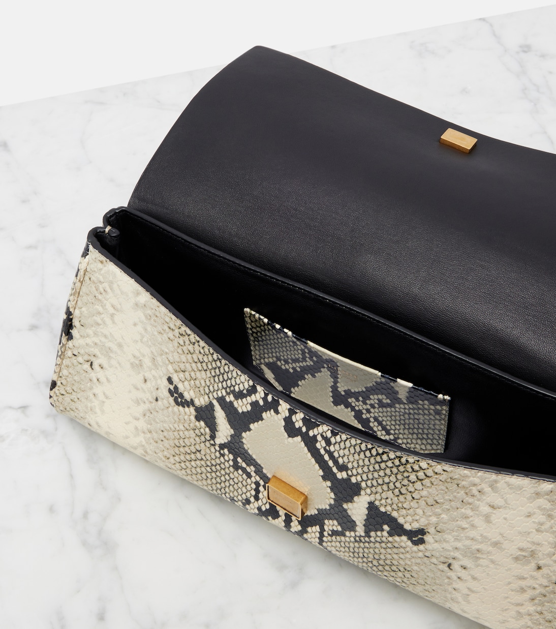 Audrey snake-effect leather clutch | Khaite