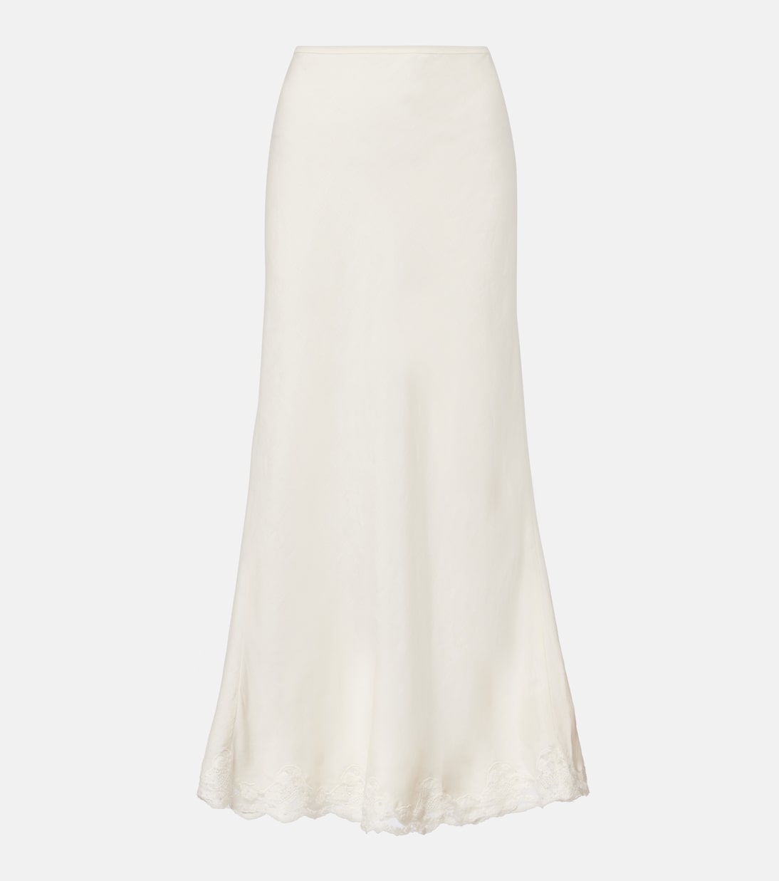 Crystal lace-trimmed cotton maxi skirt | Rixo