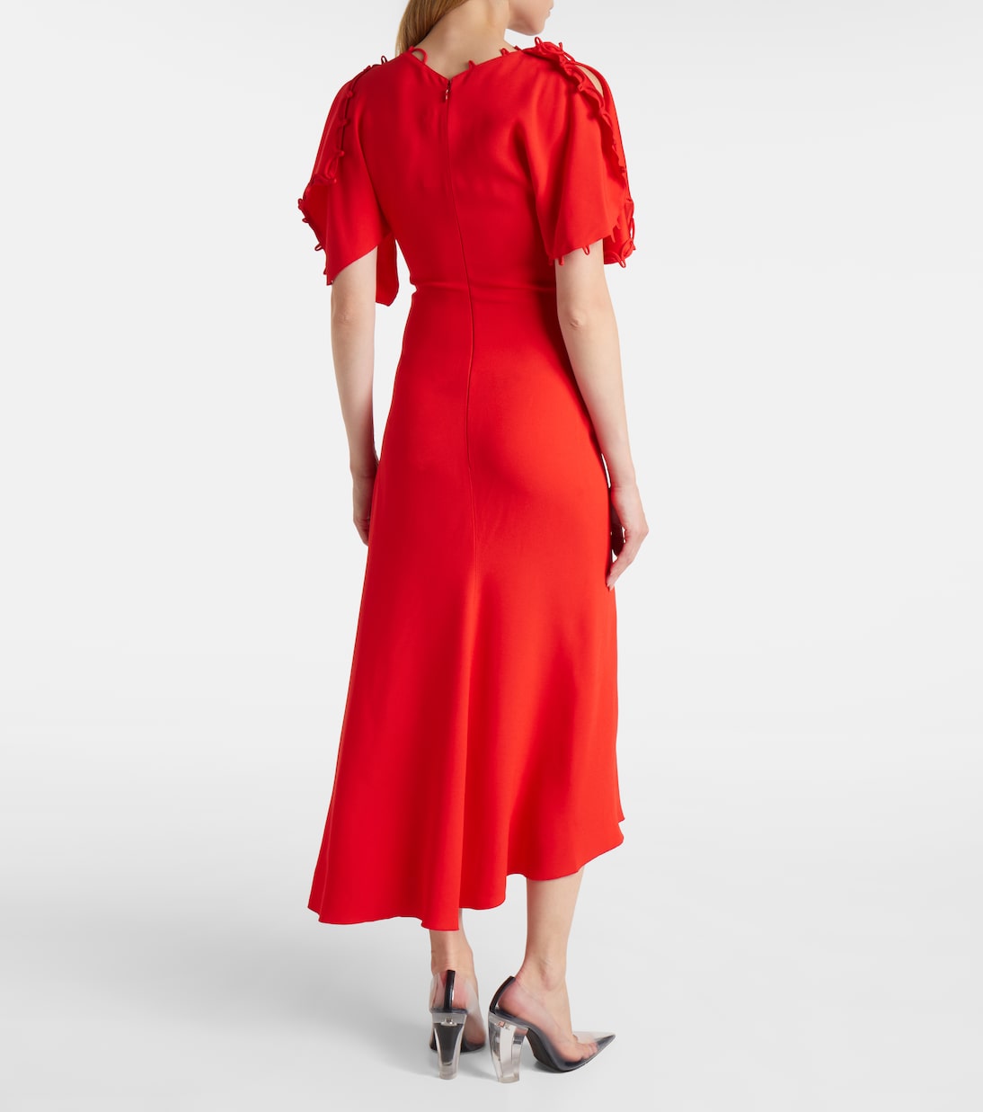 فستان طويل درابيه غير متماثل | Victoria Beckham