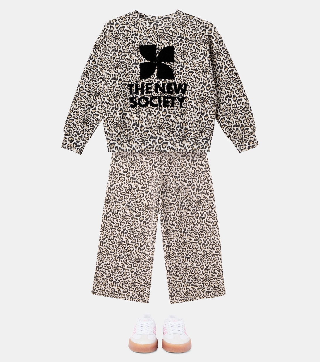 Leopard-print logo cotton sweatshirt | The New Society