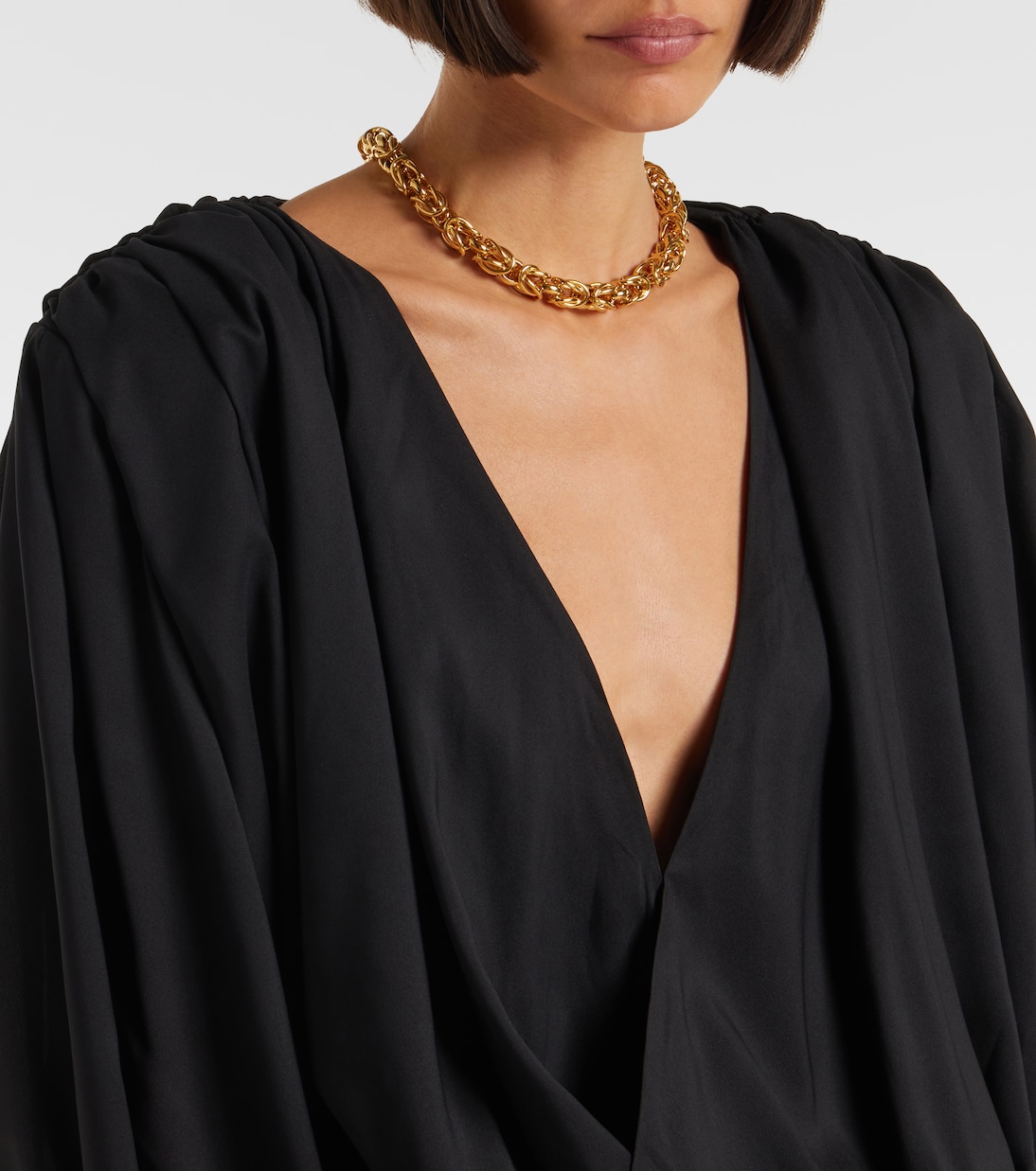 Savannah scarf-detail chiffon gown | Rotate