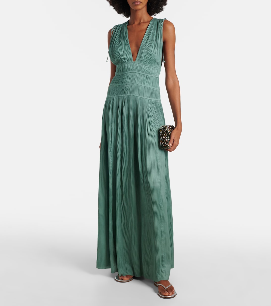 Tasneem satin plissé gown | Ulla Johnson