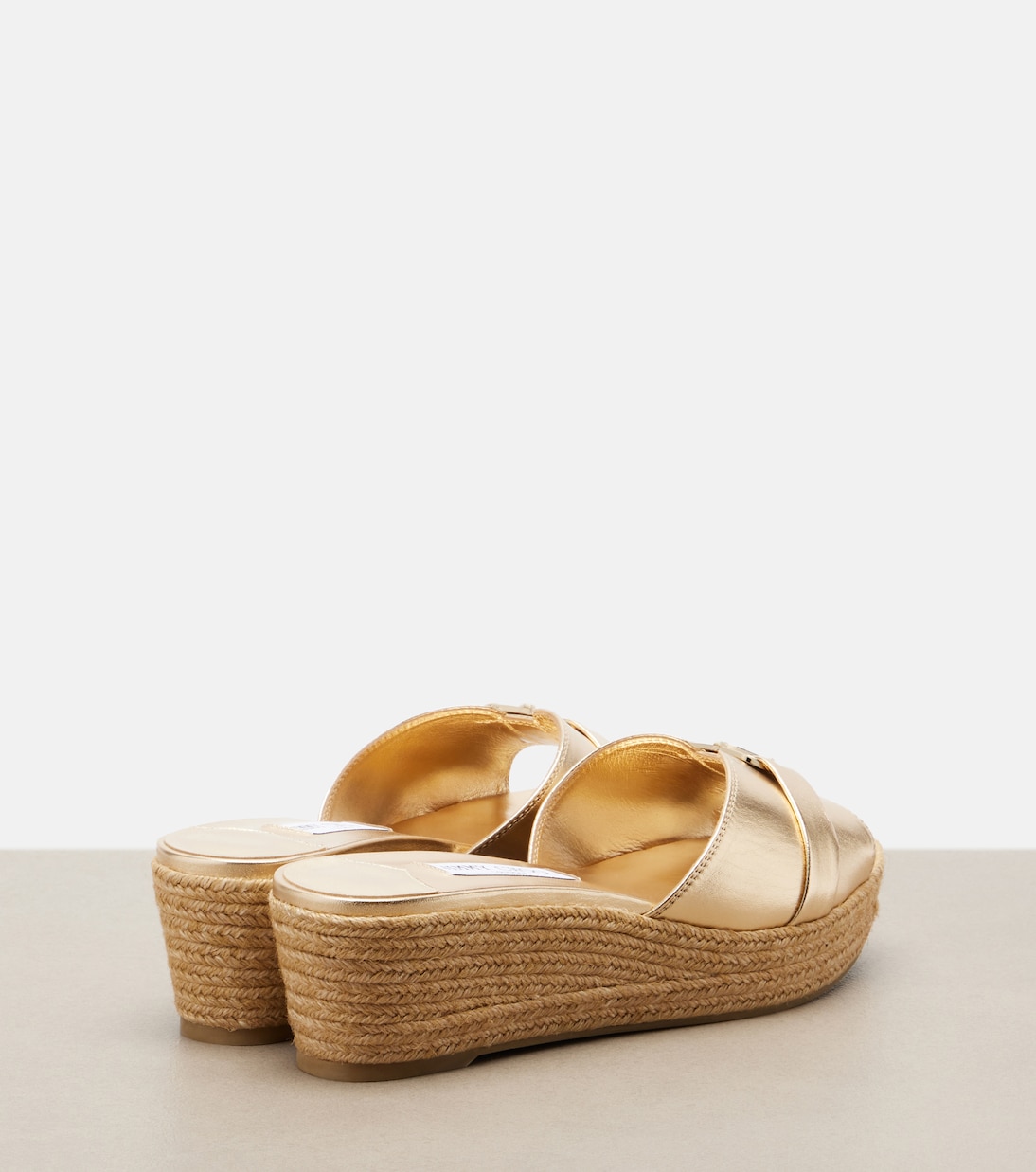 Leda 메탈릭 레더 에스파드리유 웨지 슈즈 | Jimmy Choo