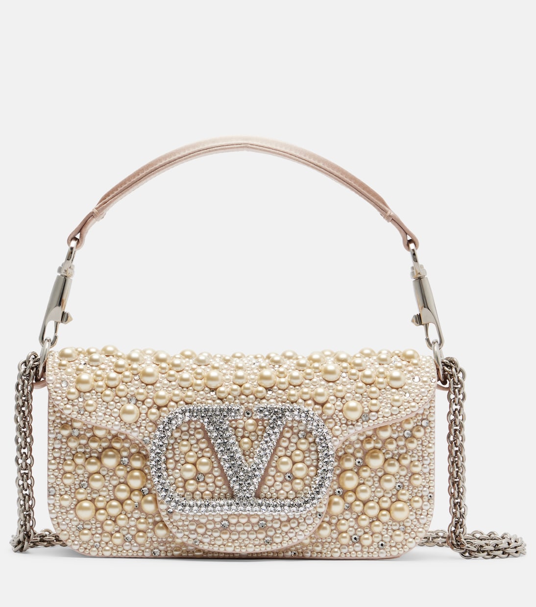 Locò Small embellished satin shoulder bag | Valentino Garavani