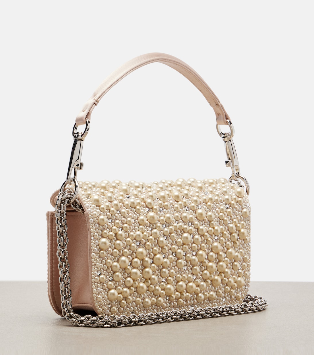 Locò Small embellished satin shoulder bag | Valentino Garavani