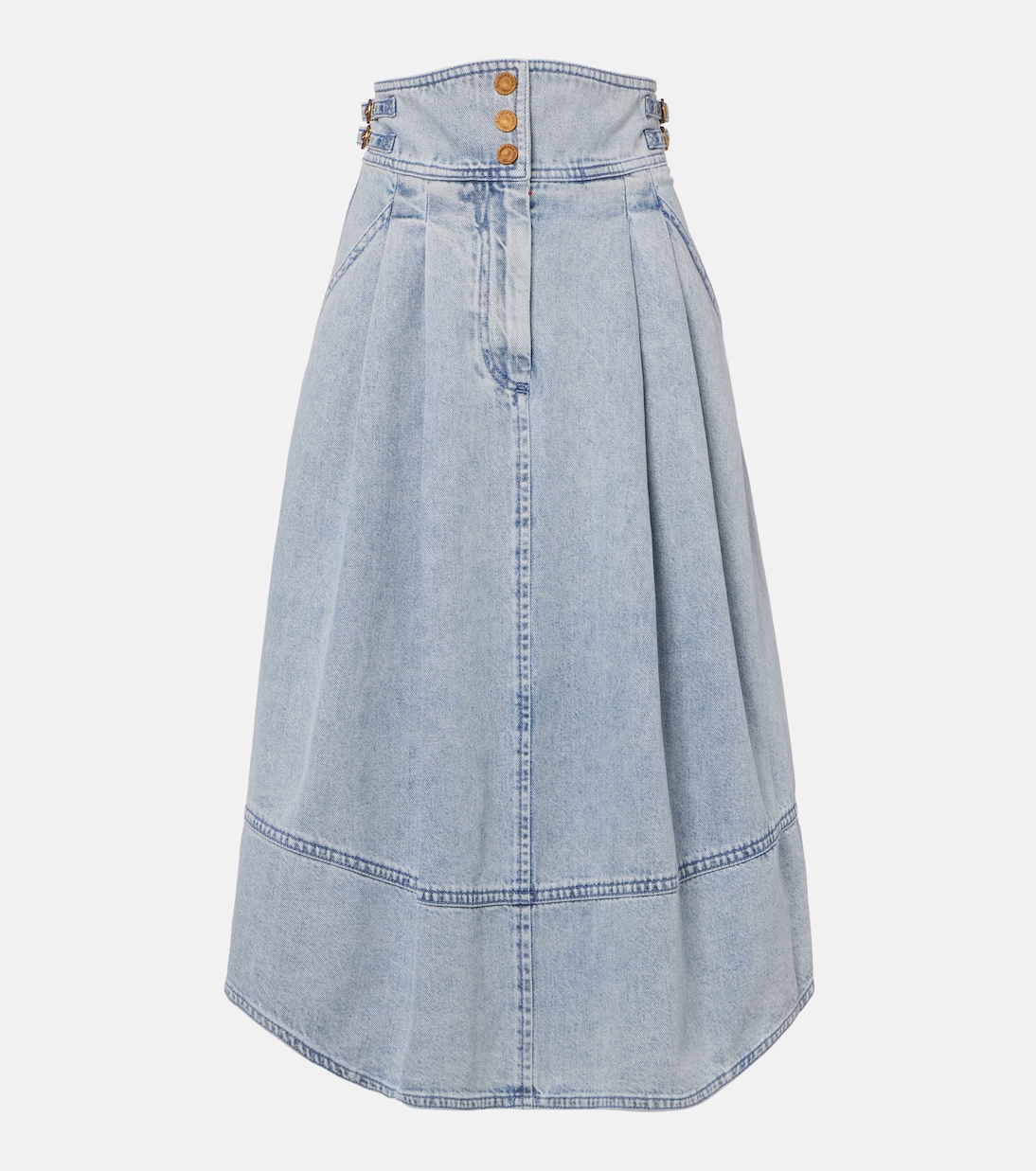 Wandlerlust denim midi skirt | Zimmermann