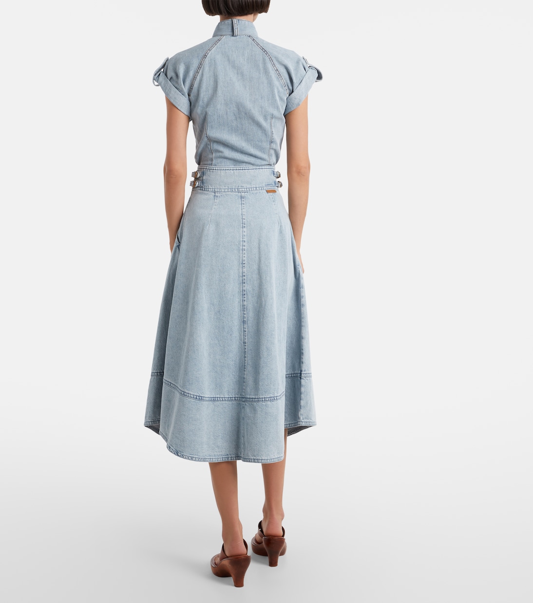 Wandlerlust denim midi skirt | Zimmermann