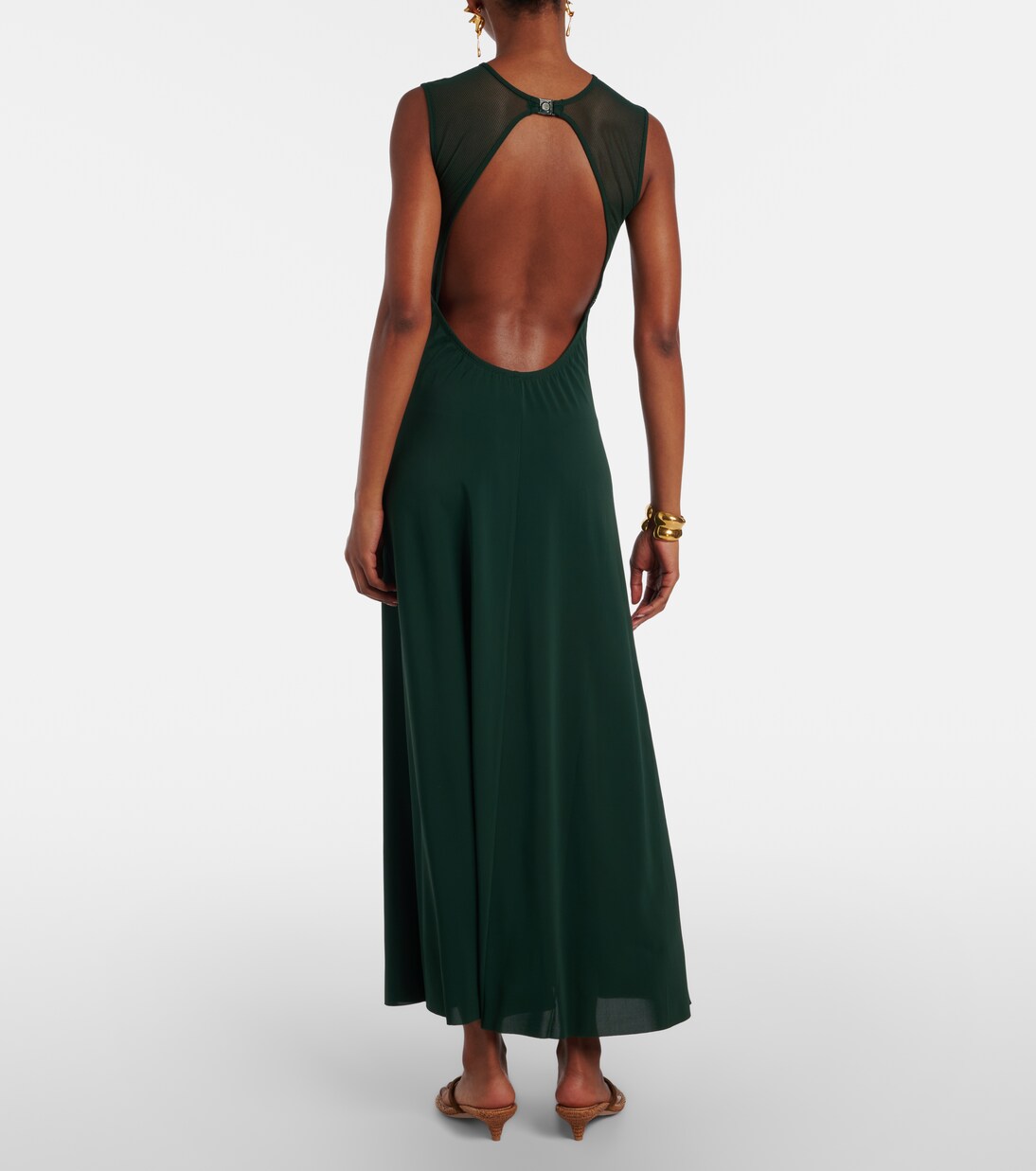 Scene mesh-trimmed jersey maxi dress | Eres
