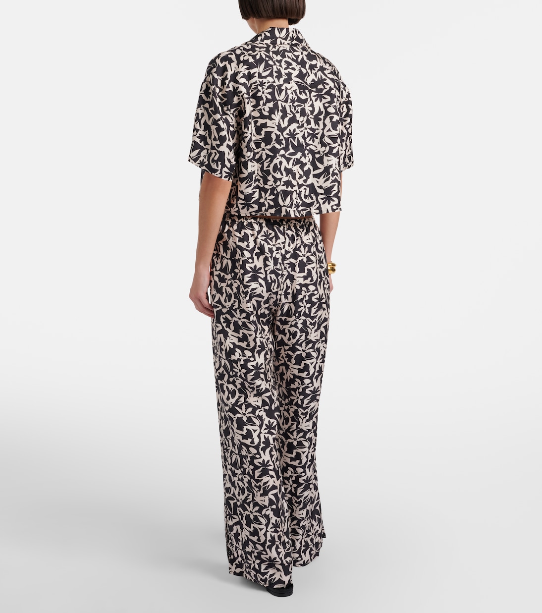 Loreto printed silk twill wide-leg pants | Asceno
