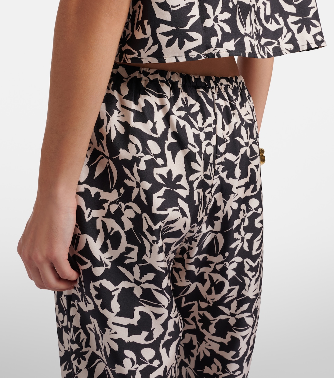 Loreto printed silk twill wide-leg pants | Asceno