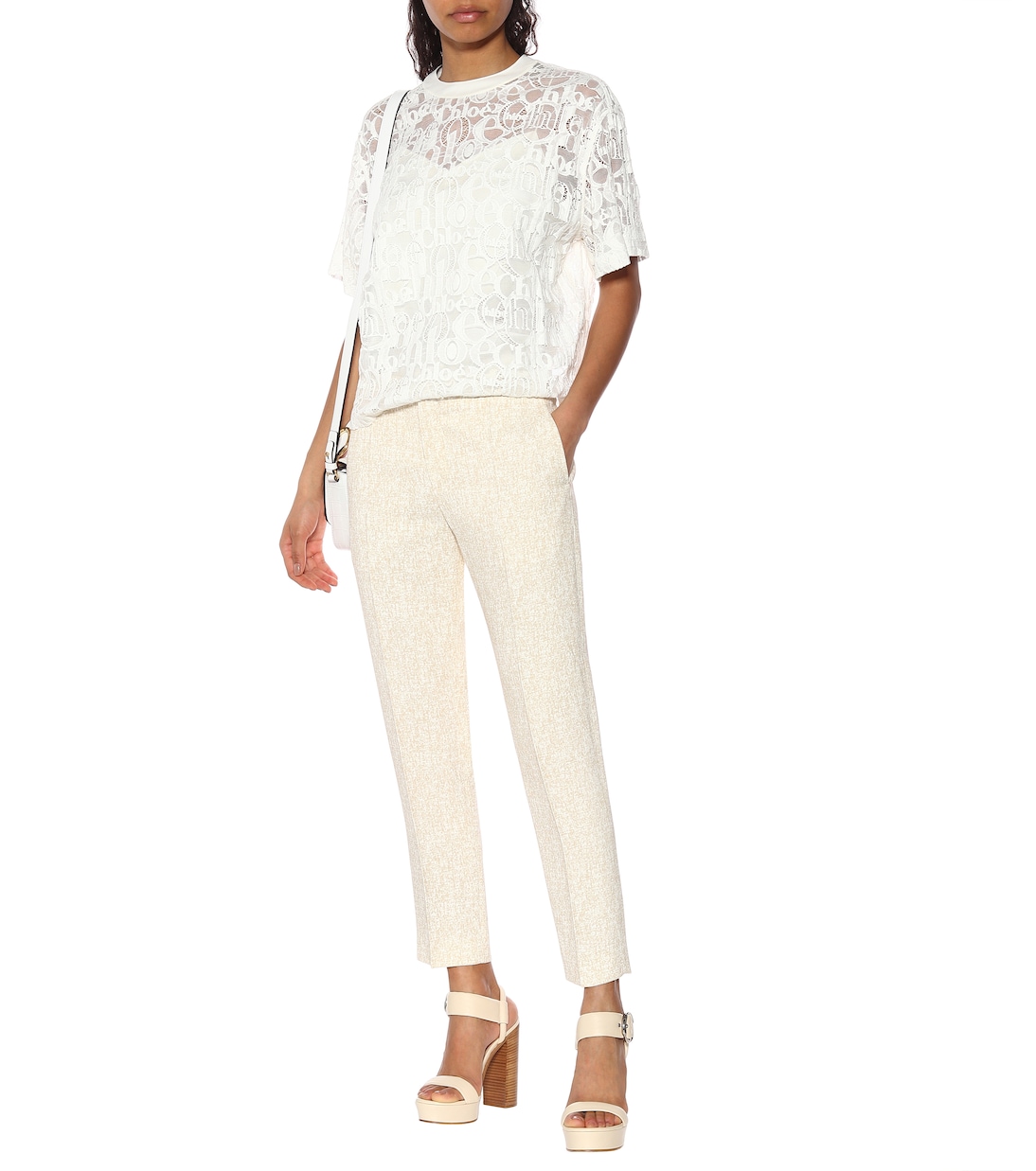 Pantalon en crêpe à taille mi-haute | Chloé