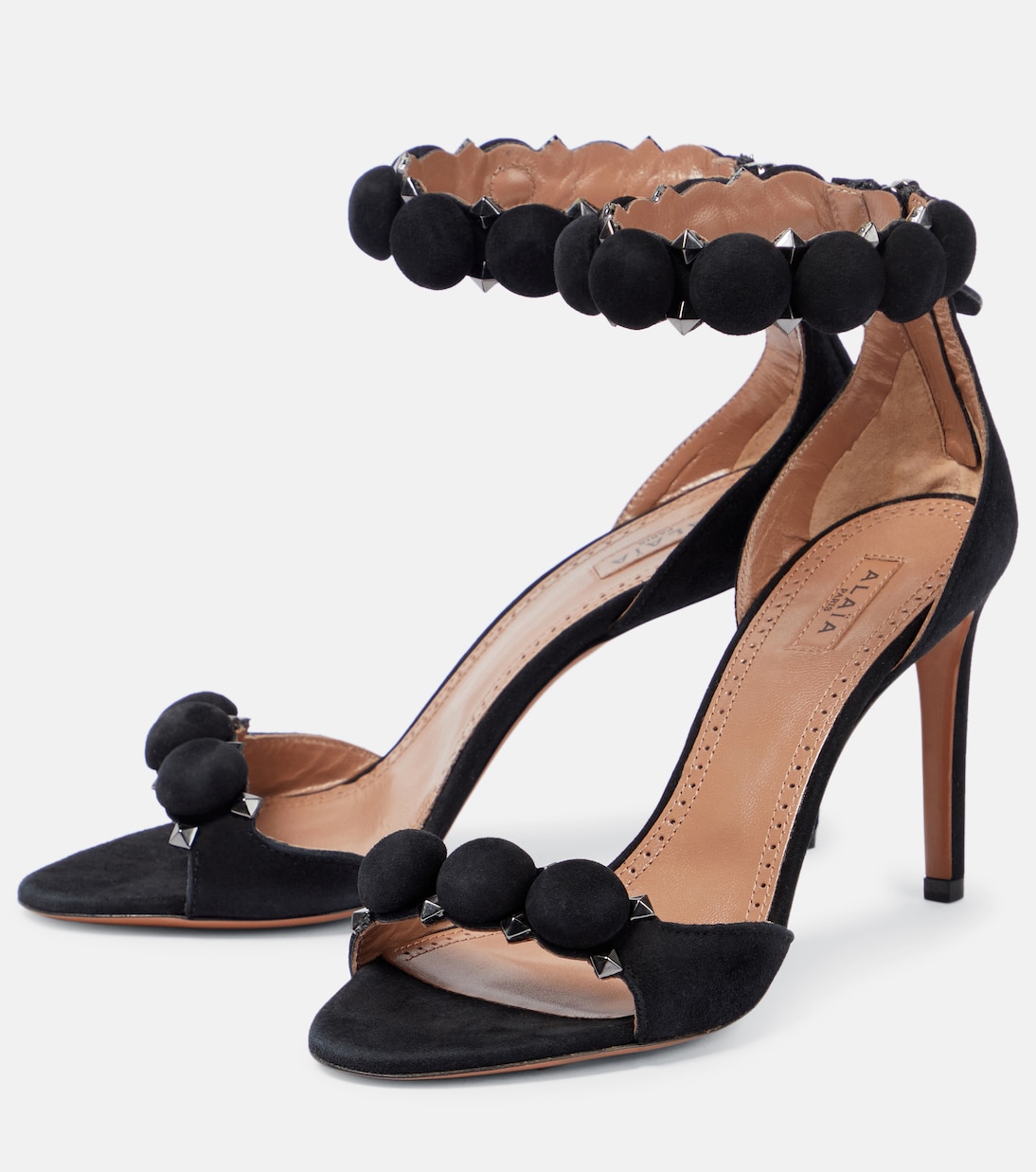 Sandales La Bombe 90 en daim | Alaïa