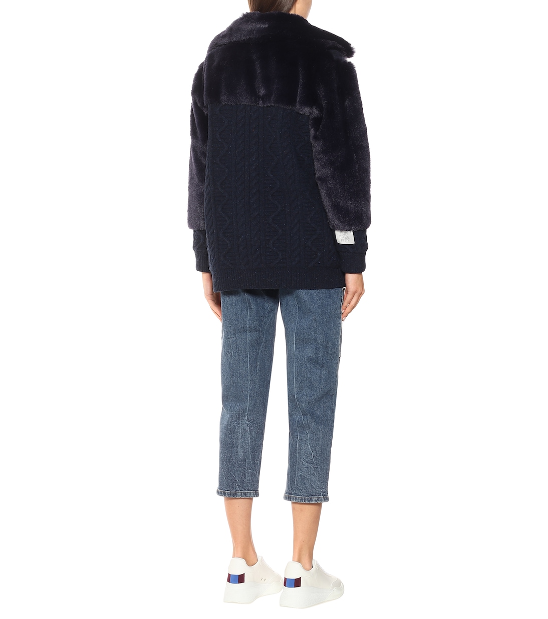 Cardigan in lana con pelliccia sintetica | Stella McCartney