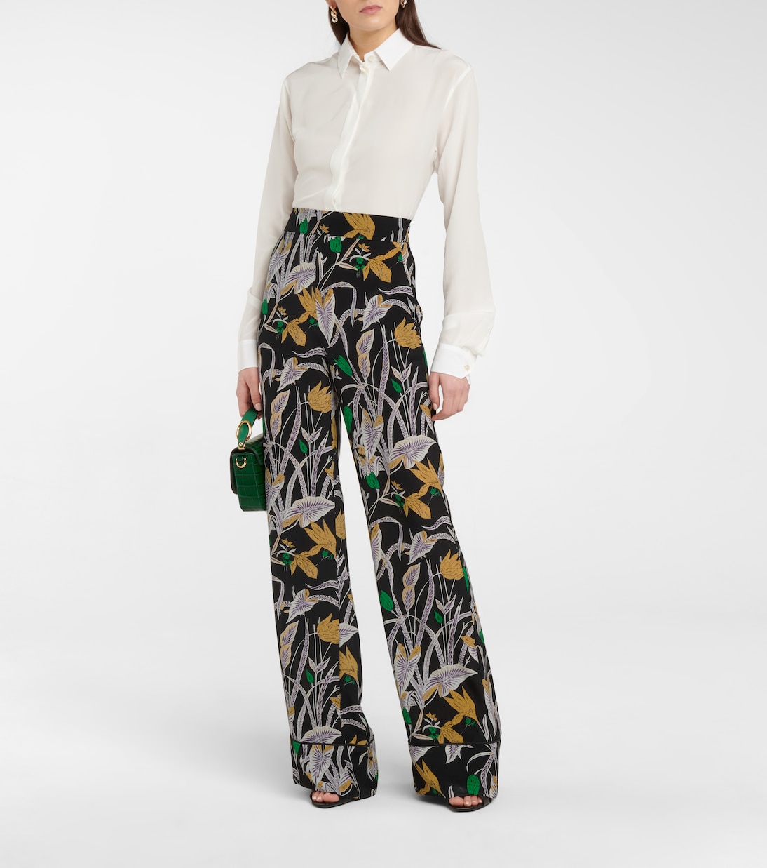 Pantalon Federia à taille haute en soie à fleurs | Diane von Furstenberg