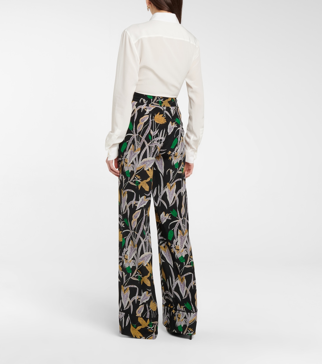 Pantalon Federia à taille haute en soie à fleurs | Diane von Furstenberg