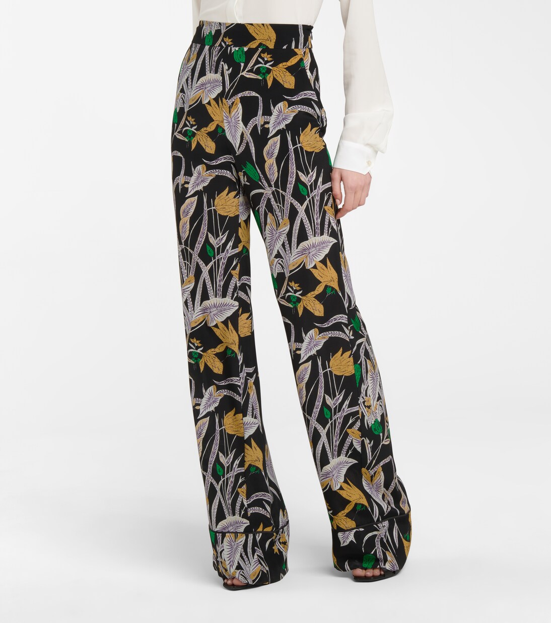 Pantalon Federia à taille haute en soie à fleurs | Diane von Furstenberg