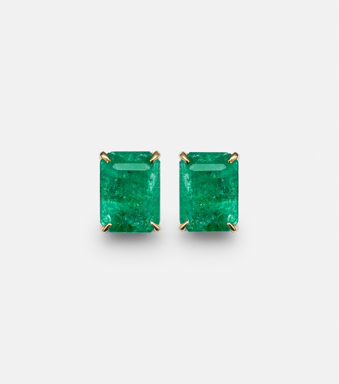 Boucles d’oreilles Colombian en or jaune 18 ct et émeraudes | Shay Jewelry