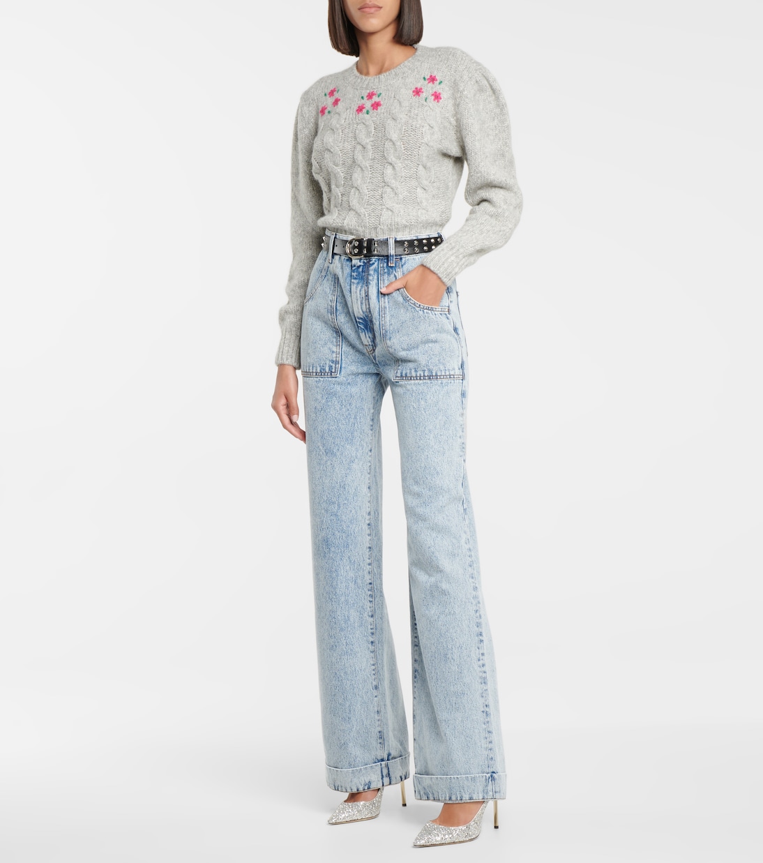 Jersey en mezcla de alpaca en bouclé | Alessandra Rich