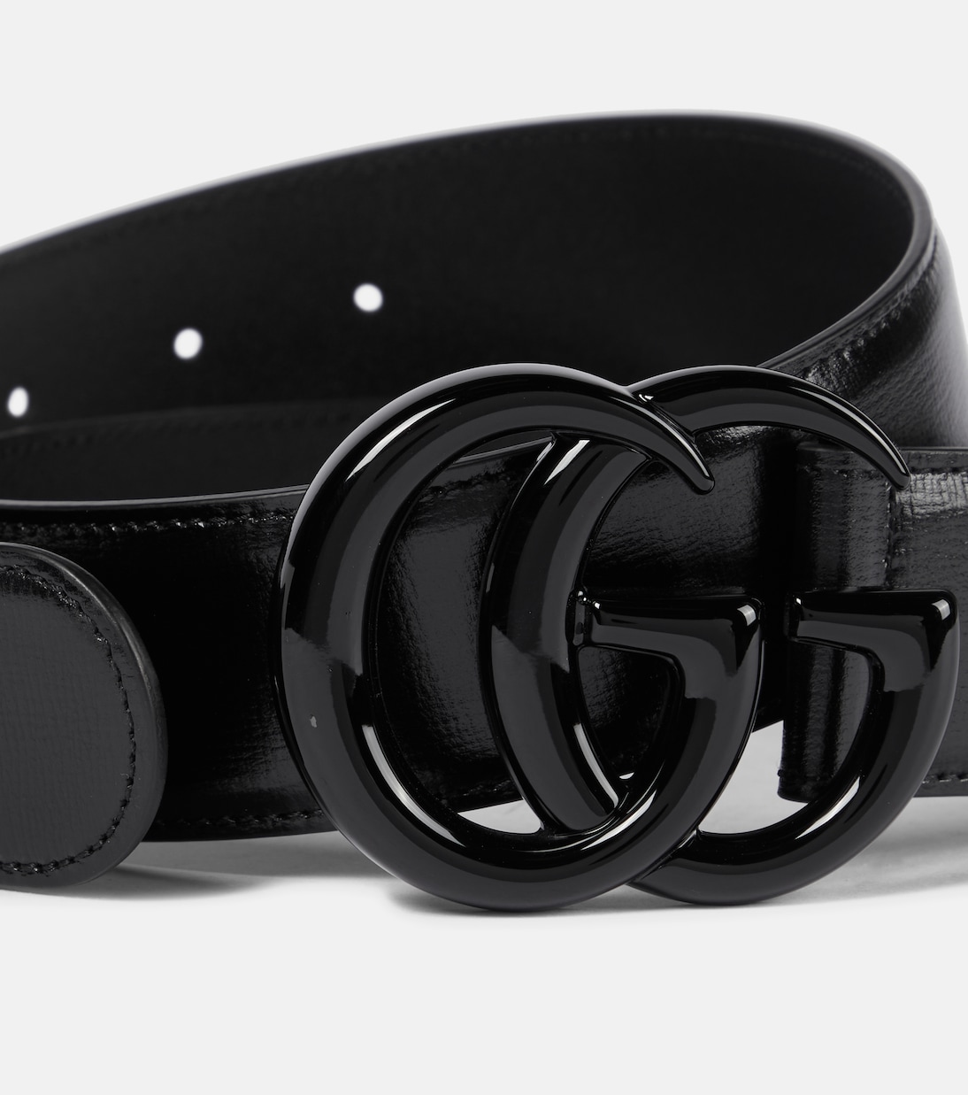 GG Marmont leather belt in black Gucci Mytheresa