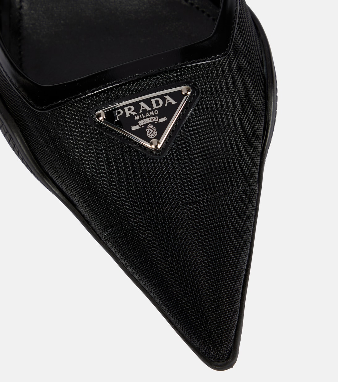 Slingback-Pumps aus Leder und Mesh | Prada